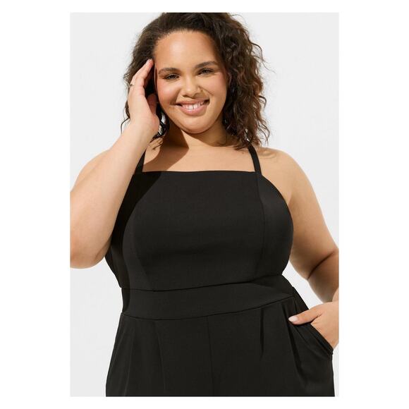 Torrid Black Studio Knit Tube Top Wide Leg Jumpsuit Sz.3 NWT - Picture 2 of 15